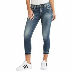 Silver crop jeans.Avery